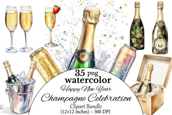 Download Happy New Year Champagne Celebration Cli - New Collection