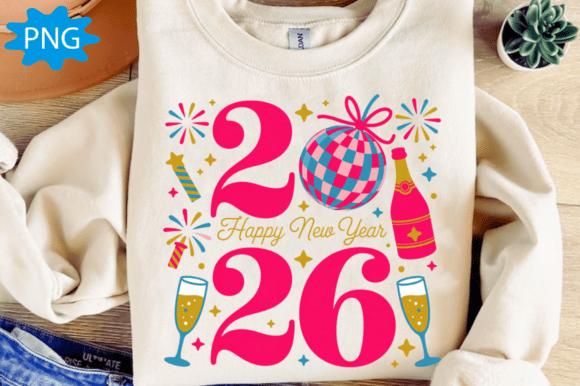 Download Happy New Year 2026 PNG, Pink Disco Ball - New Collection