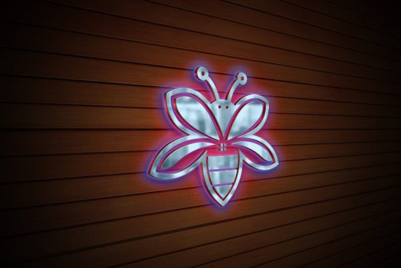 Download Wood Texture Neon Logo Effect Mockup - Texture Collection