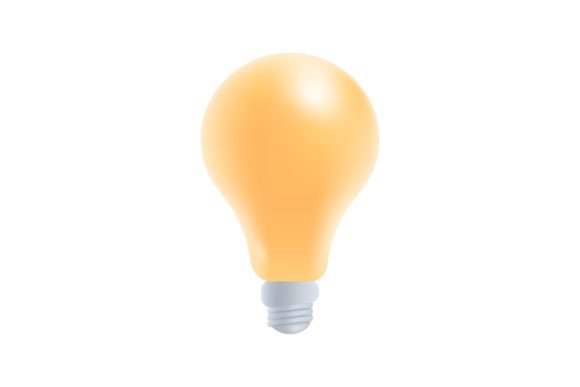 Download Yellow Light Bulb with Reflection 3D Ico - Premium Resources